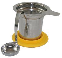 Bellford Home Loose Leaf Stainless Steel, Steep-In-Cup Tea Infuser with Tea Spoon (Black) N12