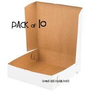Southern Champion Lot of 10 Bakery or Cake Box, 9 x 9 x 2.5", White