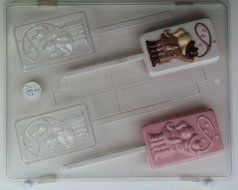 Cowboy &amp; Cowgirl with Lasso &amp; Hearts V130 Valentine's Day chocolate candy mold