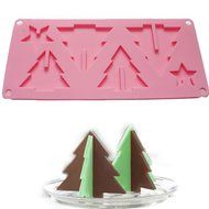 X-Haibei 3d Xmas Trees Stars Chocolate Cookies Candy Pan Party Gift Silicone Mold N2