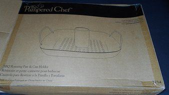 Pampered Chef BBQ Roasting Pan &amp; Can Holder N3