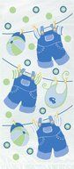 Cardboard Blue Clothesline Boy Baby Shower Cake Bunting Topper N5