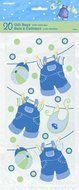 Cardboard Blue Clothesline Boy Baby Shower Cake Bunting Topper N6