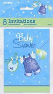 Cardboard Blue Clothesline Boy Baby Shower Cake Bunting Topper N9