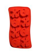 Halloween Skull and Bones Silicone Candy Jello Baking Mold (Red) N14