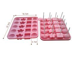 Yunko Silicone Cake Mold 20-cavity Lollipop Party Cupcake Baking Mold Cake Pop Stick Mold Tray Pink N2