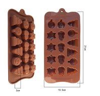 RERIVER (3-Pack)16-Cavity Christmas Tree Smiling Face Chocolate Mold N2