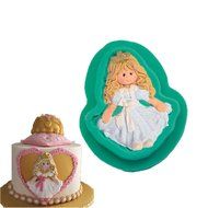 Yunko Christmas Princess Baby Shower Girl Mold Silicone Chocolate Fondant Cake Decoration Candy Mold