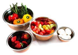US Shopee LLP 4 Pcs Stainless Steel Mixing Bowls Set - Set of 4 German Mixing Bowls Cookware Set (Hammered) (Stainless... N7