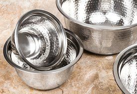 US Shopee LLP 4 Pcs Stainless Steel Mixing Bowls Set - Set of 4 German Mixing Bowls Cookware Set (Hammered) (Stainless... N8