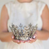 Crown Cake Topper, Silver Crown, Vintage Crown, Fiona, Wedding Cake Topper, Princess Cake, Crown Photo Prop, The... N5