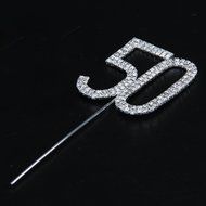 50th Anniversary Birthday Cake Topper w/Rhinestone Party Decoration N3