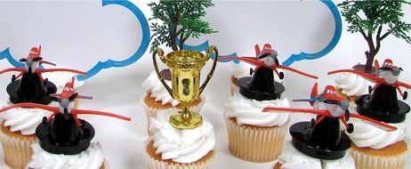 PLANES ~ Dusty Crophopper ~ 12 Piece Birthday CUPCAKE Topper Set Featuring 6 Dusty Crophopper Figures and Decorative... N6