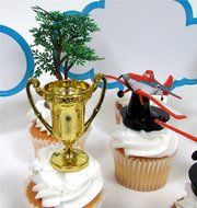 PLANES ~ Dusty Crophopper ~ 12 Piece Birthday CUPCAKE Topper Set Featuring 6 Dusty Crophopper Figures and Decorative... N7