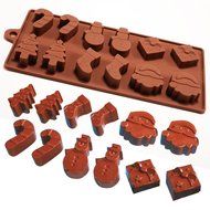 6 Shapes Christmas Chocolate Cake Jelly Ice Silicone Fondant Mold Mould Baking N4
