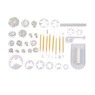 uxcell 14 Sets (46pcs) Cake Decration Tool Set Fondant cake Cutter Icing Plunger Mold Mould Sugarcraft Icing Decorating... N11