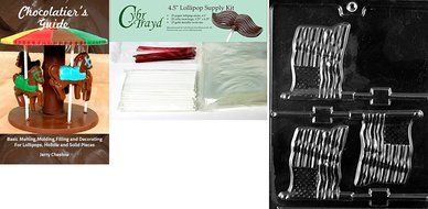Cybrtrayd P010 Flag Lolly Chocolate Candy Mold with Exclusive Cybrtrayd Copyrighted Chocolate Molding Instructions... N9