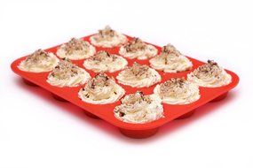Docik Silicone Muffin Pan, BPA free Non Stick Heat Resistant Bakeware for Muffins, Cakes &amp; Cupcakes, 12 Cups Baking... N4