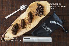 Onyx Kitchen Premium Ceramic Burr Manual Coffee Bean Grinder - Aeropress Compatible - Includes Bonus Carry Bag... N7