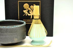 Japanese Mino Yaki ware Matcha Bowl And Tea Ceremony Set Green Tea 12.3 / 12.3 / 7.2cm (4.8 / 4.8 / 2.8inch)[7436] N3