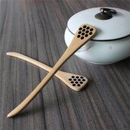 AUCH Creative 7.28 Inch Wood Honey Dipper Stick Server for Honey Jar Dispense Drizzle -Pack of 5 N3