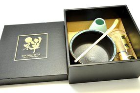 Japanese Mino Yaki ware Matcha Bowl And Tea Ceremony Set Green Tea 12.3 / 12.3 / 7.2cm (4.8 / 4.8 / 2.8inch)[7436] N4