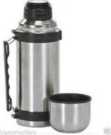 Vacuum Stainless Steel Insulated Coffee Soup Bottle thermos w. Handles1 Liter