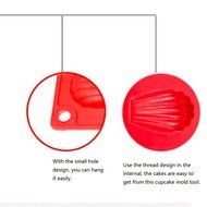 Woreach 20 Shell Silicone Muffin Pans -- Red Baking Pan Mold -- Non-Stick Cupcake Mold N4