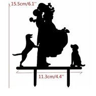 Ecape Acrylic Cake Topper of Engagement and Wedding with Bride and Groom and Their Lovely Cat Pack of 1 N6