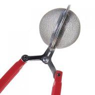 Stainless Steel Spoon Type Tea Infuser Strainer with Red Squeeze Handle N4