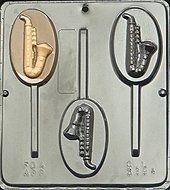 Saxophone Lollipop Chocolate Candy Mold 3394