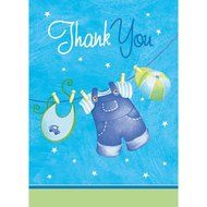 Cardboard Blue Clothesline Boy Baby Shower Cake Bunting Topper N14