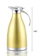 Bestwoohome Stainless Steel Vacuum Insulated Thermal Carafe Water Pitcher with Press Button (0.39Gallon, Golden) N10
