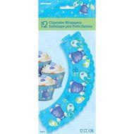 Cardboard Blue Clothesline Boy Baby Shower Cake Bunting Topper N17