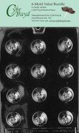 CybrTrayd AO062-6BUNDLE Cherry Bon-Bon Chocolate Candy Mold with Exclusive Copyrighted Chocolate Molding Instructions