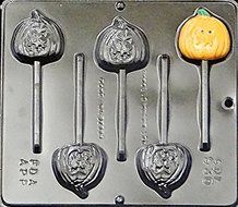 Pumpkin Jack-o-lantern Lollipop Chocolate Candy Mold Halloween 930