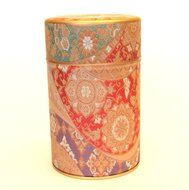 Japanese tea tin Mizunishiki double lid [red] (150g) N2