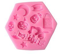 Fashionclubs Silicone Halloween Pumpkins Skull Witch Chocolate/Fondant/Candy Mold Mould