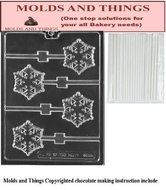 Frozen Snowflake Lolly Chocolate candy mold with Molding Instruction+ 25 lollipop Sticks