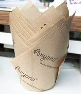 Anyana 60 pcs set Wood color Round Dots Tulip Shaped Muffin Cake Cases CUPCAKE BAKING cook N2