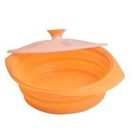Y&XL&H Unfoldable Bowl with Lid for Baking or Outdoor Camping, Food Safe Silicone Material, Random Color N2