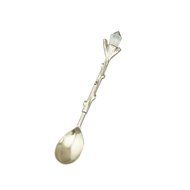 Retro Creative Coffee Scoops Stirring Spoon Sugar Spoon Tea Spoon with Fruit Fork Set of 6 (Silver) N30