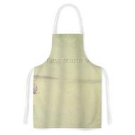 KESS InHouse Ingrid Beddoes "Everything Starts With A Dream" Beach Quote Artistic Apron, 31 by 35.75", Multicolor