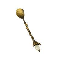 Retro Creative Coffee Scoops Stirring Spoon Sugar Spoon Tea Spoon with Fruit Fork Set of 6 (Silver) N33