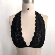 PHOTNO Women Hollow Translucent Underwear Sheer Lace Strap Lingerie Bra Tops N15