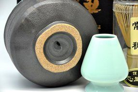 Japanese Mino Yaki ware Matcha Bowl And Tea Ceremony Set Green Tea 12.3 / 12.3 / 7.2cm (4.8 / 4.8 / 2.8inch)[7436] N6