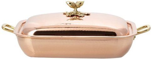Ruffoni RF320B Italian Hand Made Copper Roasting Pan, 14-Inch by 11-Inch