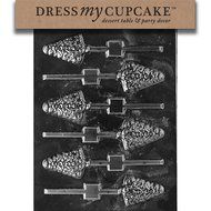 Dress My Cupcake Chocolate Candy Mold, Small Tree Lollipop, Christmas