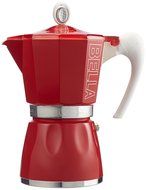 GTA Bella - Stove Top Espresso Coffee Maker - Ergonomic Handle - Certified Food Safe Aluminium - Red - 6 Cups