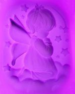 1Pcs Angel Cherub Girl Praying Silicone Mold Pink Silicone Mold Sugarcraft Cake Decorating Tools Baking Fondant...